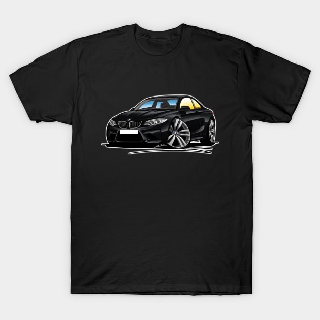 BMW M2 (F87) Black Caricature Car Art T-Shirt by y30man5